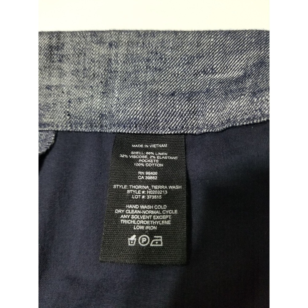 Theory Thorina Tierra Wash Linen Cropped Pants Deep Denim NWT Size 4 $285 - Picture 16 of 16